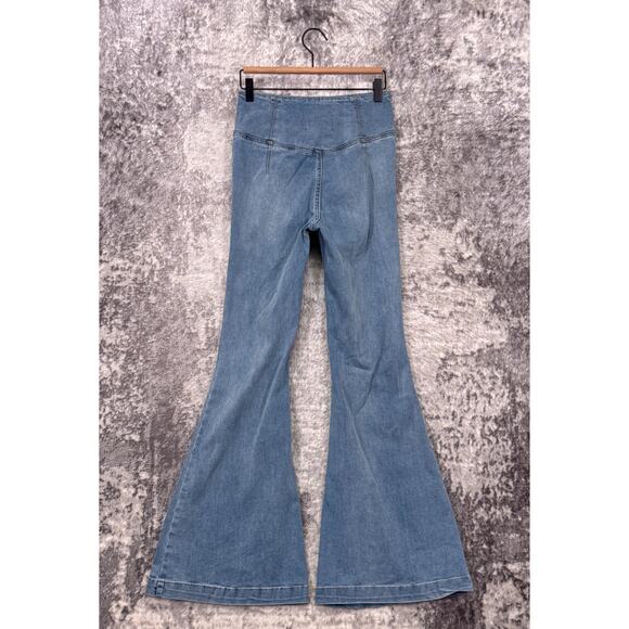 Free People Jeans 26 Womens Venice Beach Flare Cross Front Pull On - Picture 2 of 7